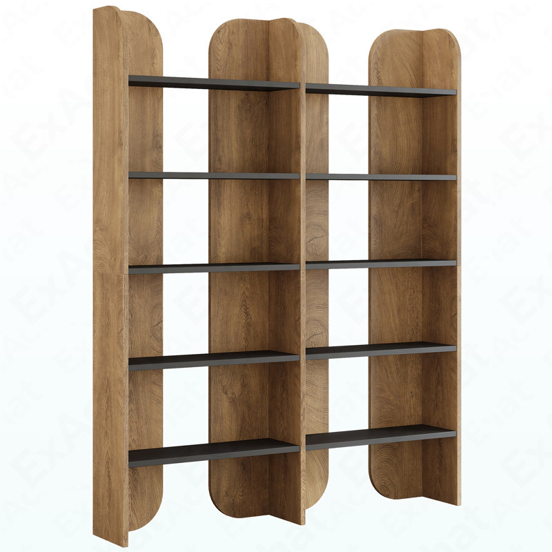 Bibliothèque 70,8 ", bibliothèque à 5 niveaux avec tablettes ouvertes