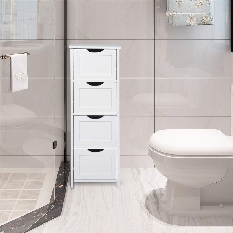 Eldersburg Freestanding Bathroom Shelves, White