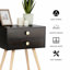 40.6cm W Solid Wood Bedside Table