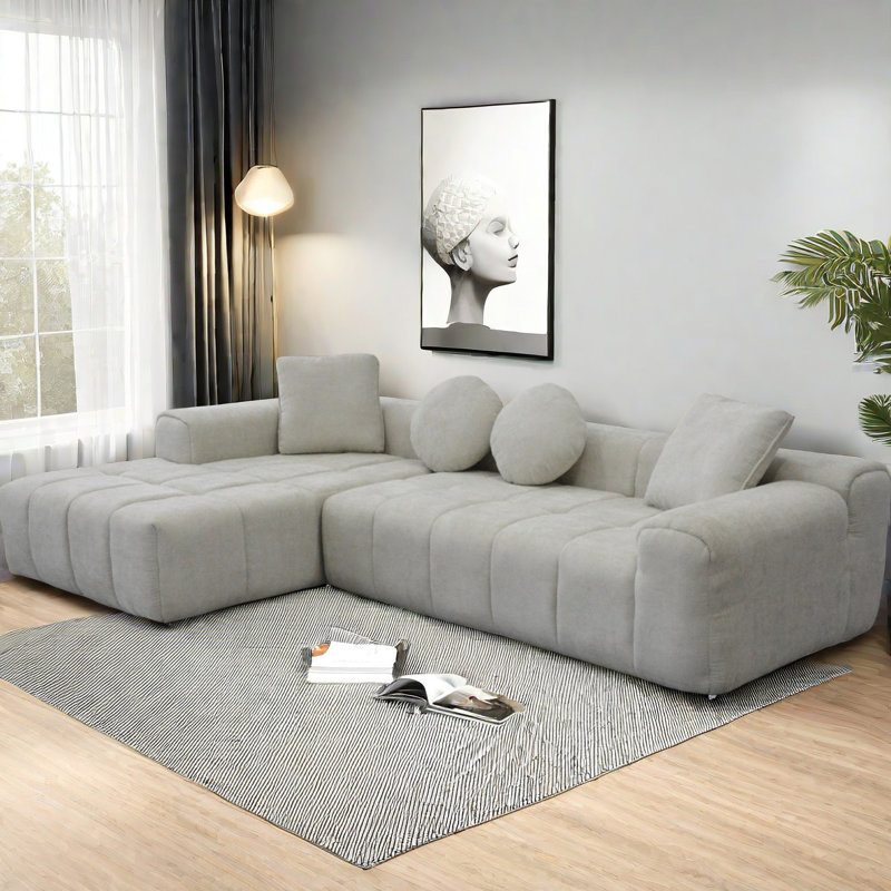 L-Shaped Compressed Sofa Chaise Lounge