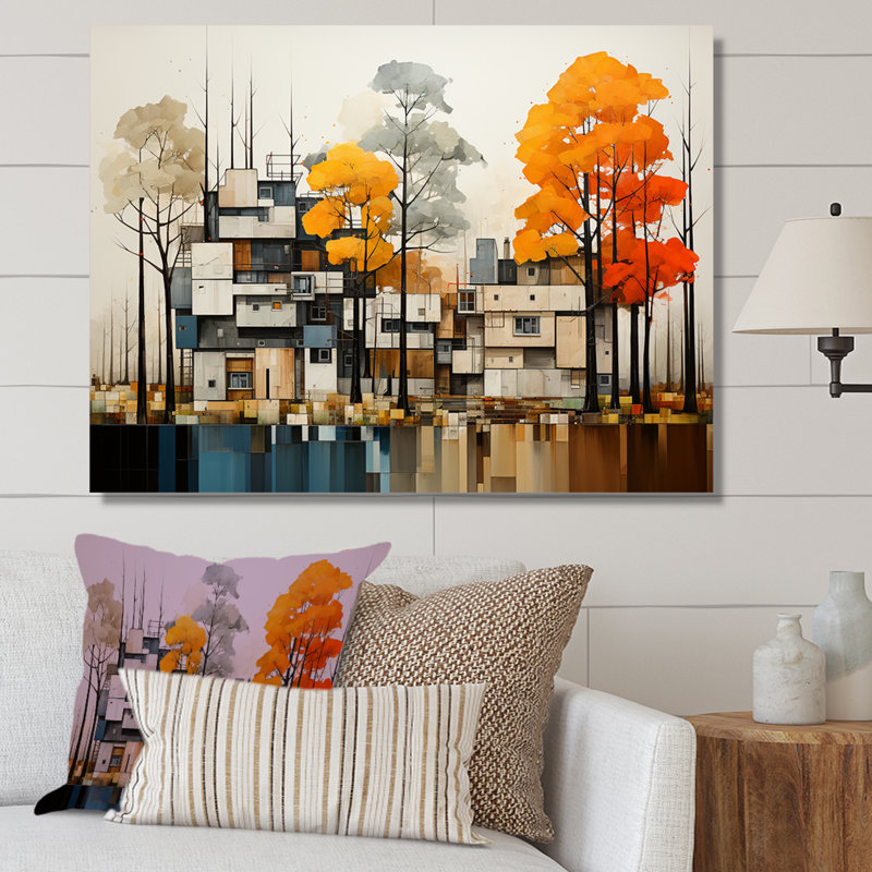 «De Stijl Style Cubic Cottage House», reproduction sur toile, Toile tendue, H 12 po x l 20 po x P 1 po