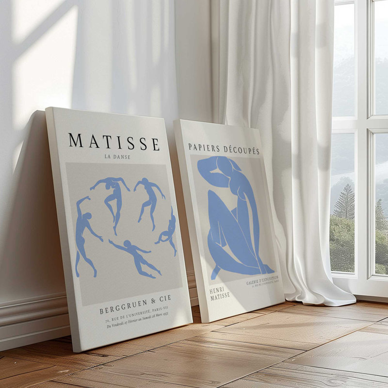 Ensemble de 2 Matisse La Danse et Blue Nude, Toile tendue, H 13 po x l 40 po