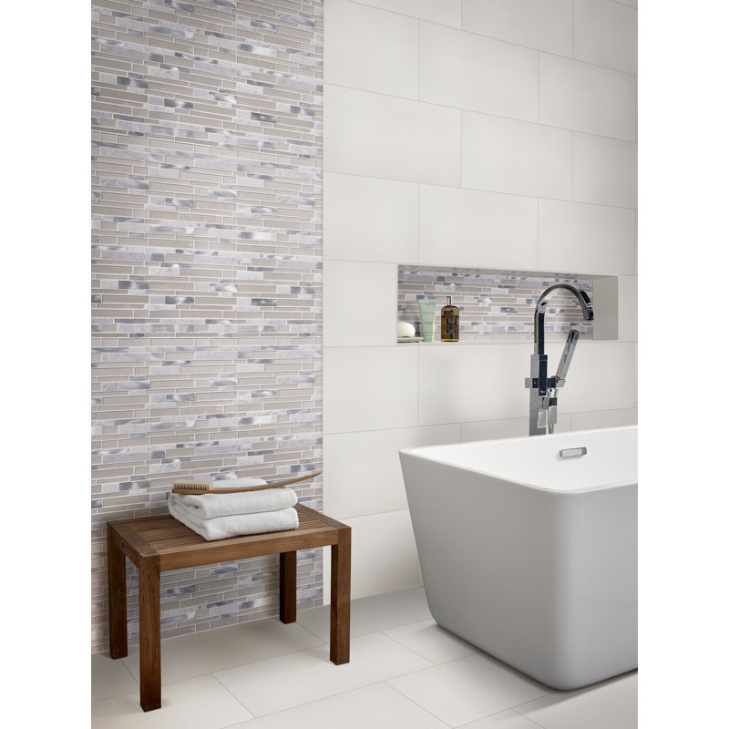 Segment Blanc 12 in. x 24 in. Matte Porcelain Floor and Wall Tile