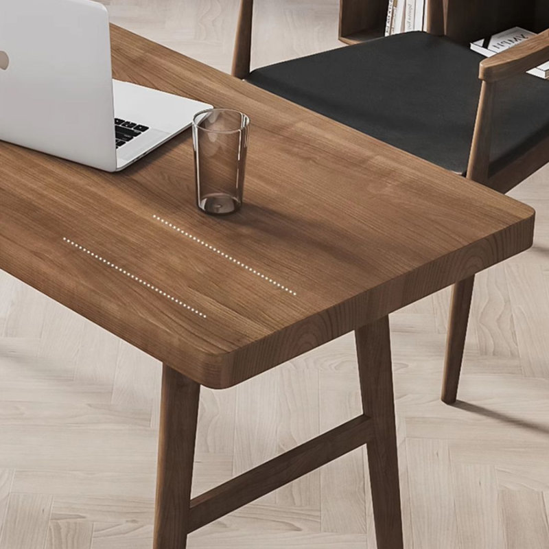 Bureau d'écriture rectangulaire en bois massif brun noisette, H 29,53 po x l 70,87 po x P 23,62 po