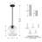 10" W Ribbed Glass and Metal Single Pendant Light-1862851967