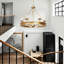 6-Light Black Wagon Wheel Chandelier – Rustic Industrial Pendant Lighting for Dining Room & Foyer-416358772