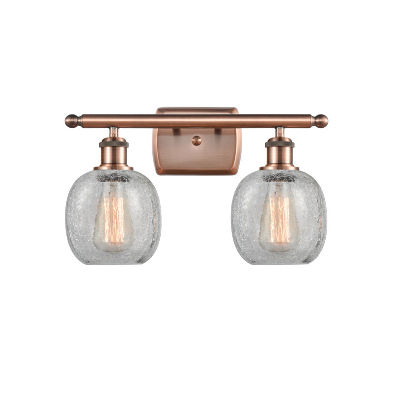 Éclairage de salle de bain à intensité variable 2 lumières Carlucci, Grainé, Ampoule incandescente rétro de 60 watts