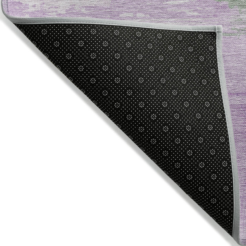 Tapis lavable abstrait vert lilas 8 pi x 10 pi lavande et vert