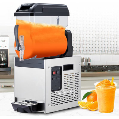 12L Commercial Slushy Machine, 500W Frozen Drink & Margarita Maker, Stainless Steel, Self-Cleaning, Fast Cooling & Low Noise for Cafe, Bar, Restaurant and Home, Black