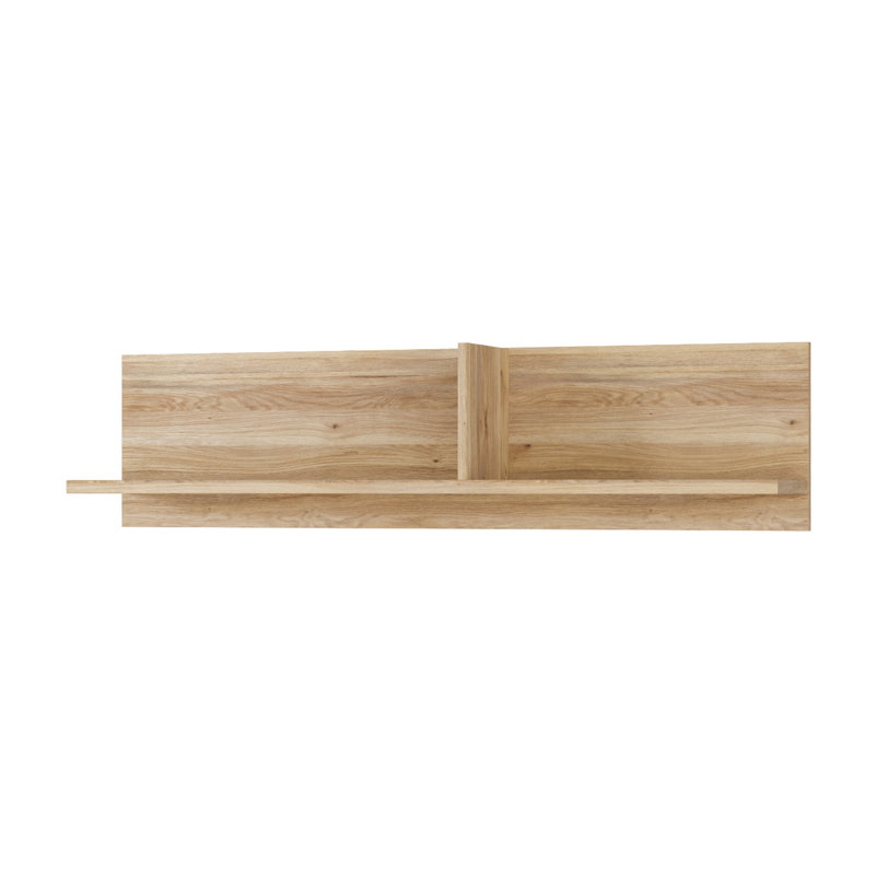 Wall Shelf 120 cm, Scandinavian Floating Shelf with Dividers, Wall-Mounted Storage Shelf for Living Room, Bedroom or Hallway, Engineered Wood, Mauvella Oak Effect/Cashmere Beige, 120 cm W x 29 cm H x 21,5 cm D