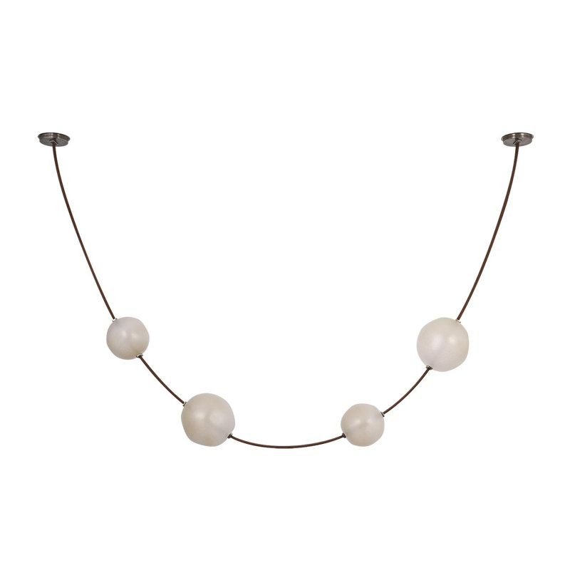 Anne-Marie Barton Dune Belted Light with Fizzy Nude Glass, Russet Suede/Mottled Pewter