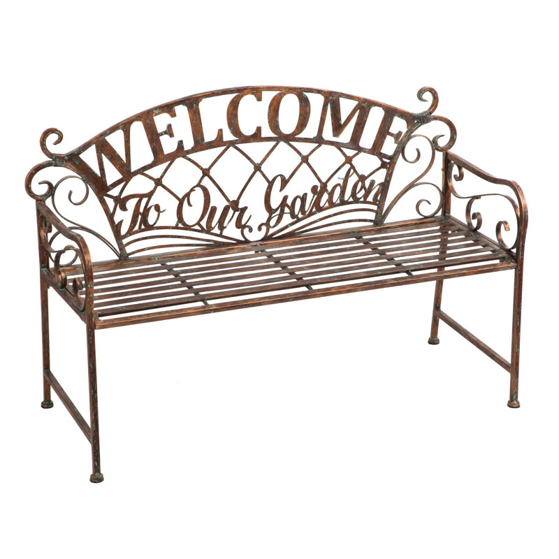 Banc de jardin en métal « welcome to the jardin » Hillingdon