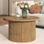 Table basse ronde pour salon en naturel (table basse incluse, sans chaises)