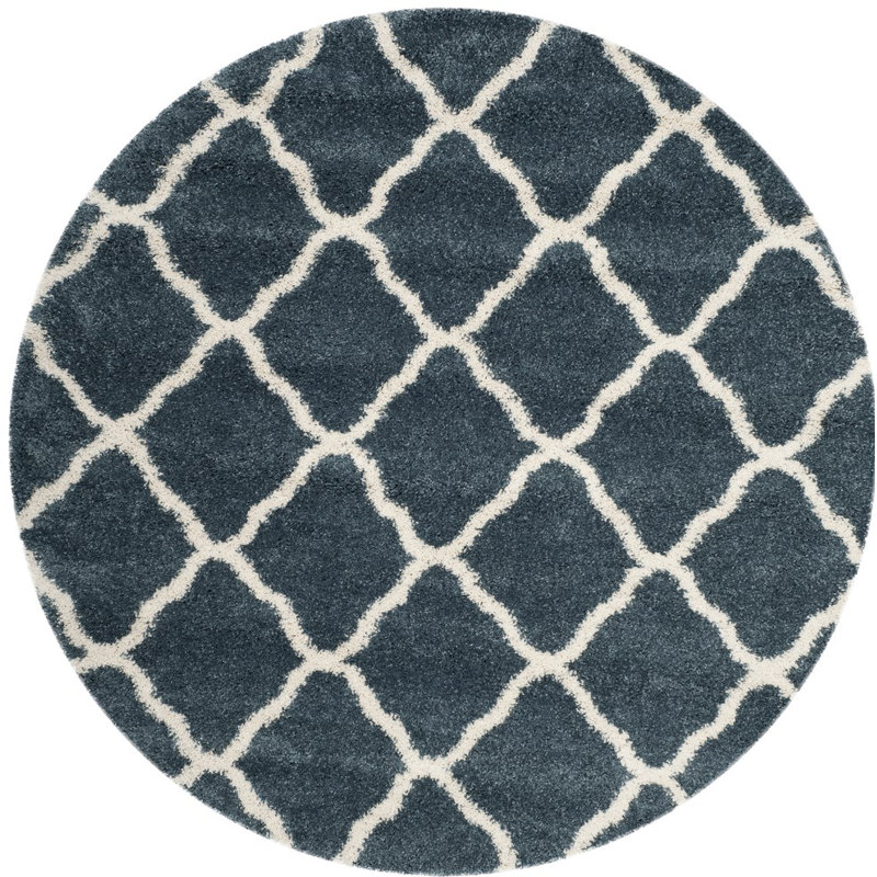 Darrold Hudson Shag Performance Geometric Rug, Round 7'