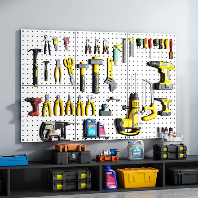 Pegboard Wall Organizer for Garage, Workshop, Craft Rooms Total