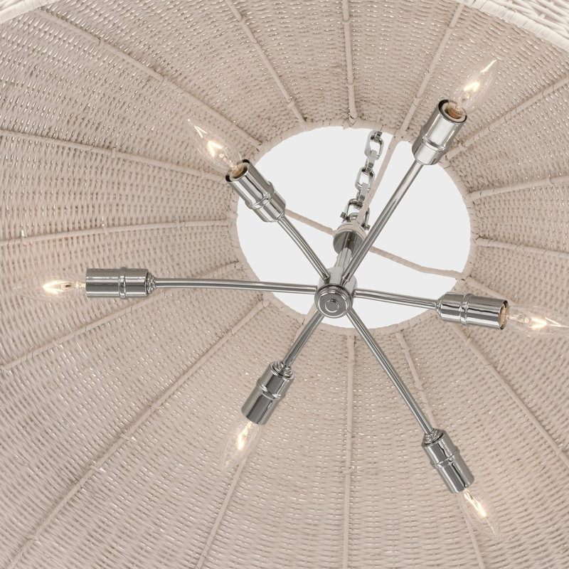 Kokomo Pendant by Chapman & Myers, Chalk, 16.75" H x 44" W x 44" D, Polished Nickel