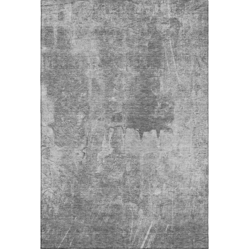 Premium Machine Washable Mayfield AMF2226 Abstract Rug, Gray, 3' x 5'