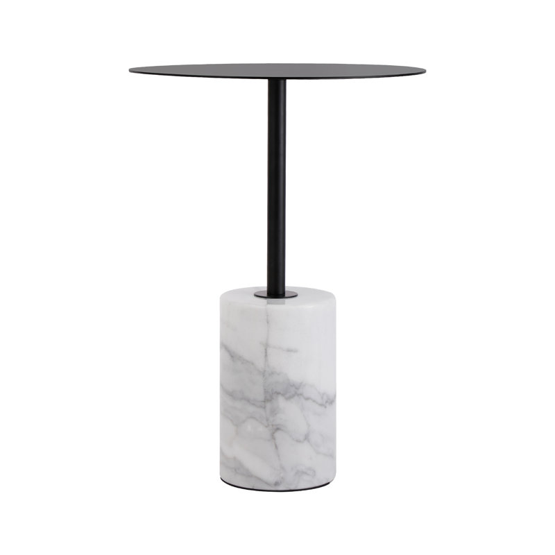 Jaiquez Circulo Side Table Marble Base, Satin Black