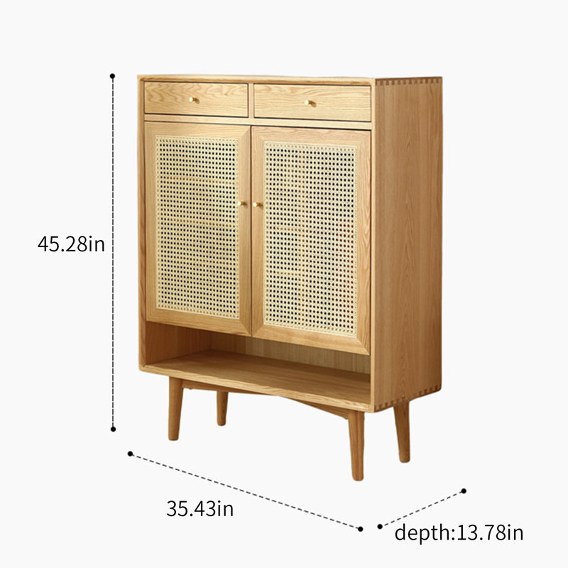 17 Pair Solid Wood Shoe Storage Cabinet