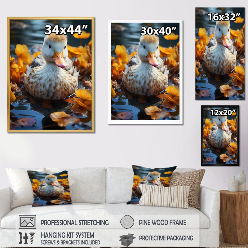 Jaune jaune blanc, animaux marins - décoration murale animaux, H 44 po x l 34 po x P 1,5 po, Toile tendue