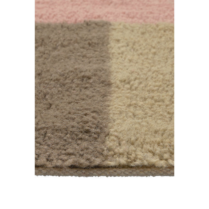 Tapis de couloir en laine Chroma, Mousse / rose cendré