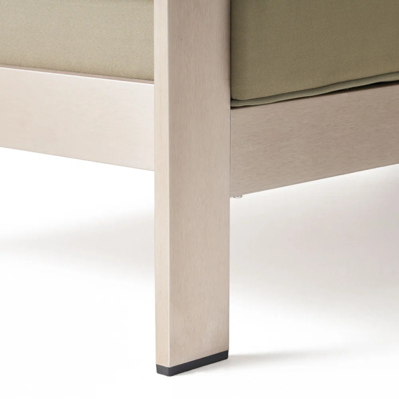 Canapé modulaire d'extérieur en L avec coussins de 80,5 po Latrae