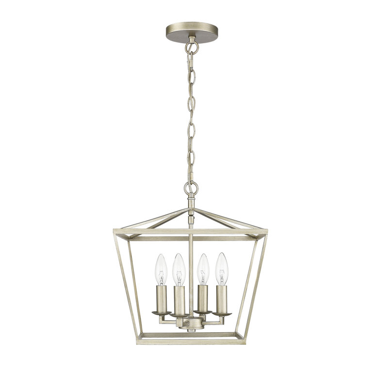 Lanterne Pendat 4 lumières à double fixation, Champagne doré