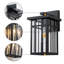 Applique murale extérieure noire mate avec une lumière de 26 cm (10,25 po) avec verre transparent-438861561