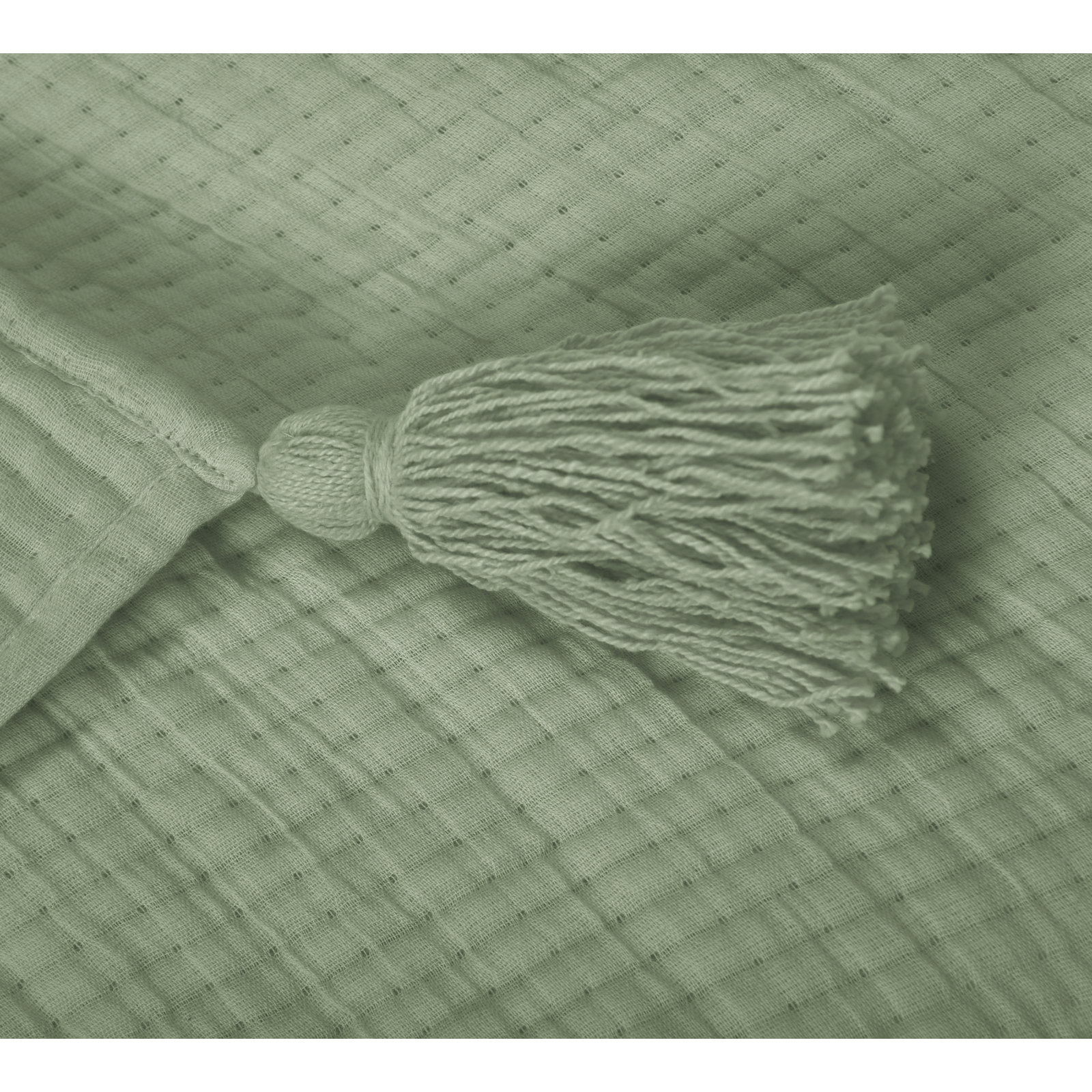 Cotton Throw Blanket, Sage Green