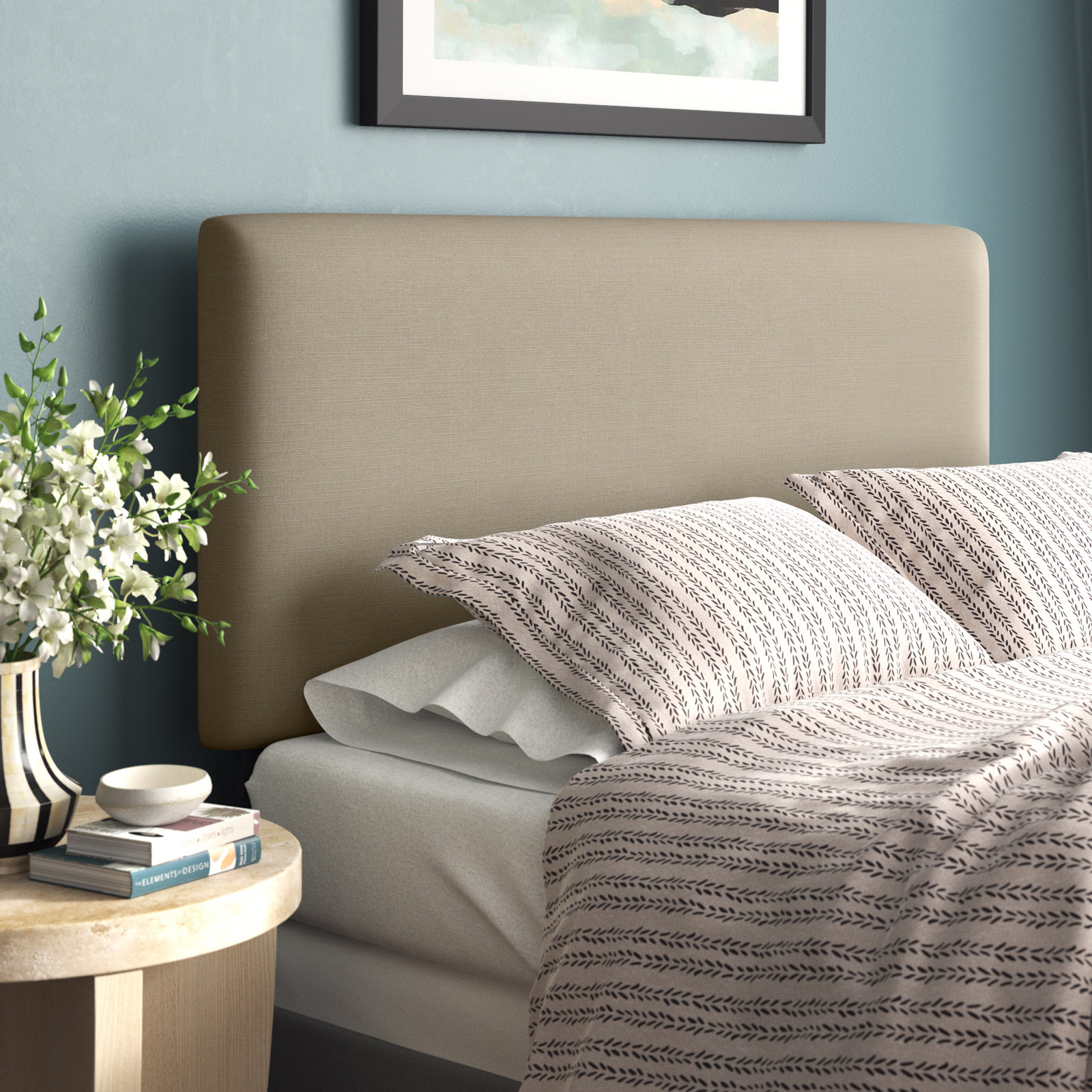 Eisley Upholstered Headboard, Queen, Classic Sandstone Linen