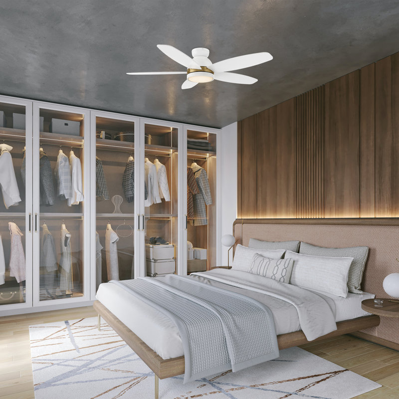 48'' Ceiling Fan with LED Lights, White