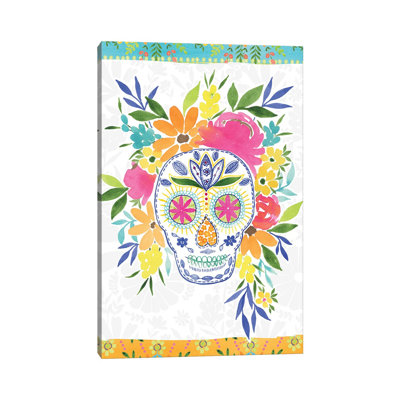 Dia De Los Muertos White by Stephanie Ryan - Print on Canvas