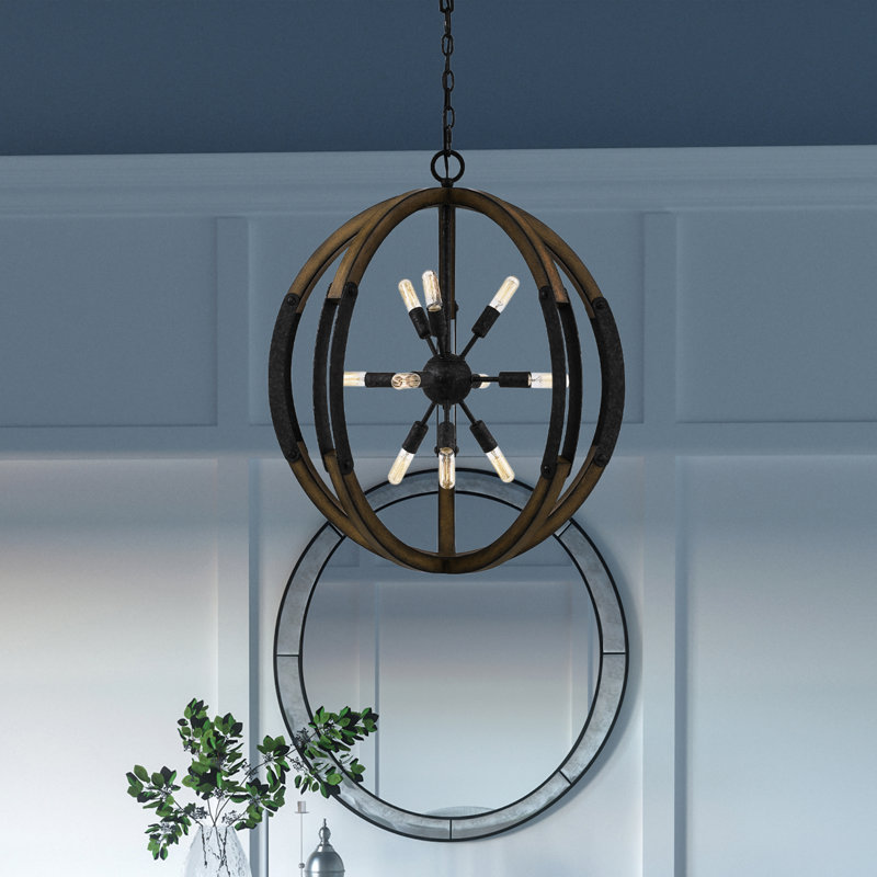10 - Light Dimmable Globe Chandelier