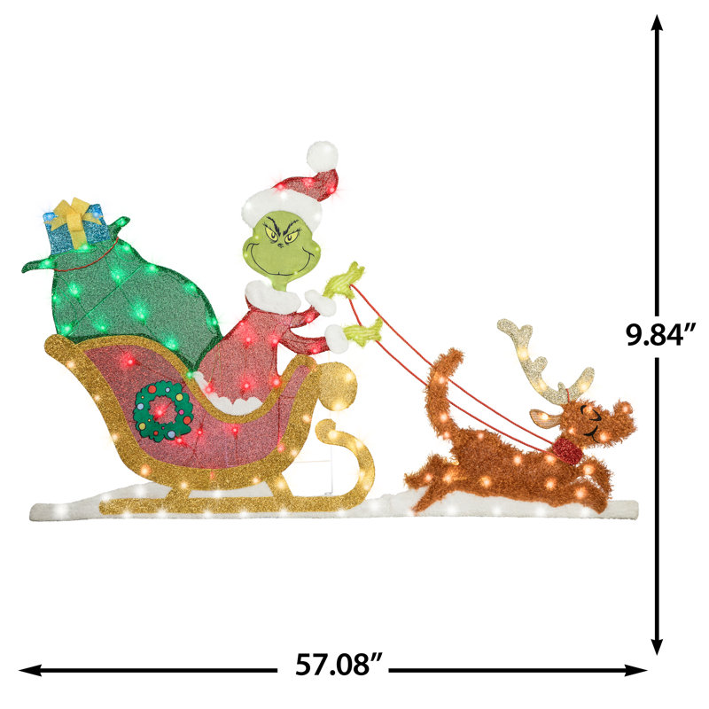 Scène de traîneau lumineux KD Grinch