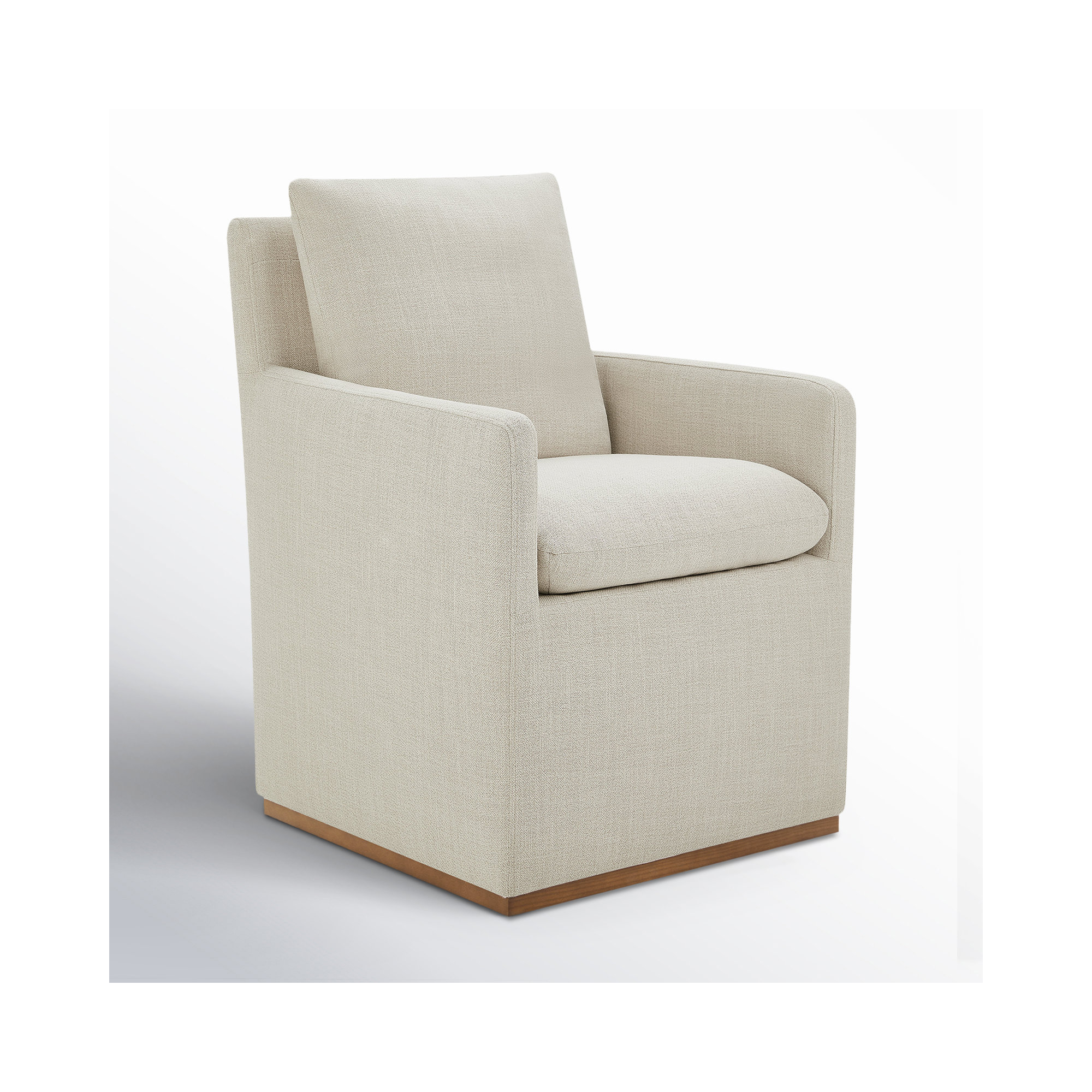 Bobbi Upholstered Dining Arm Chair, Effie Linen Performance Linen