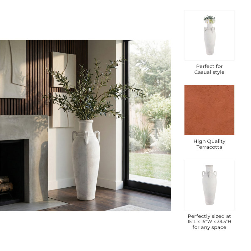 Handmade Clay Floor Vase
