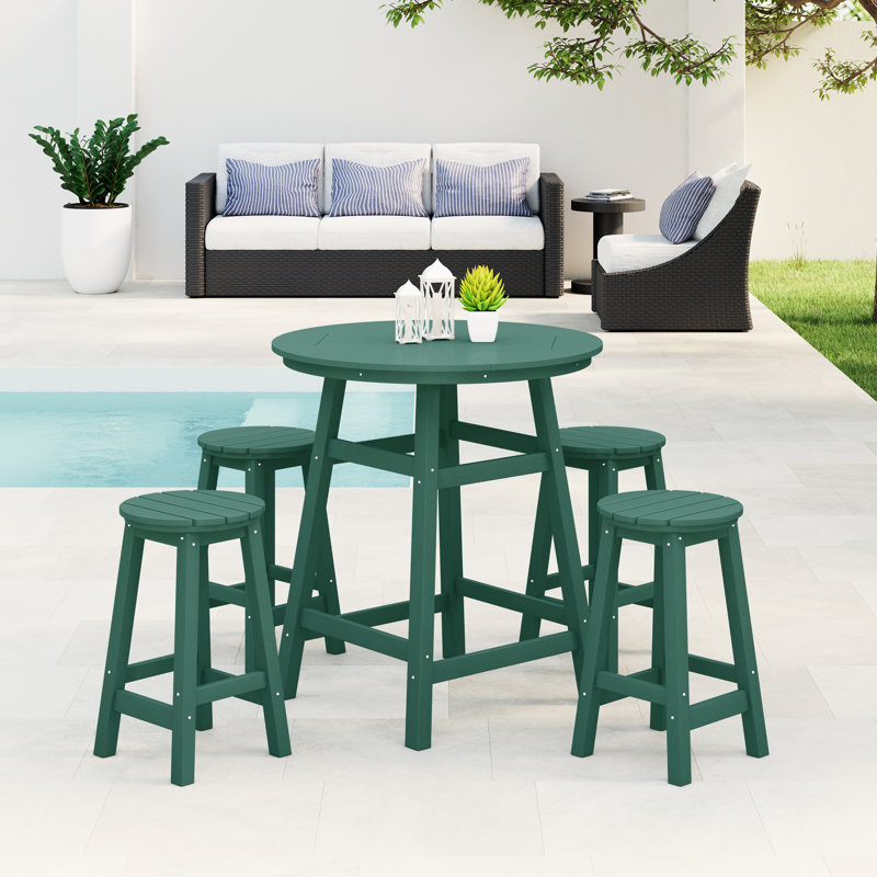 Laguna 5-Piece Round Counter Set, Green