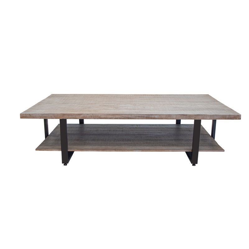 Table basse Jaciya avec base en fer, H 18 po x L 67 po x l 43 po
