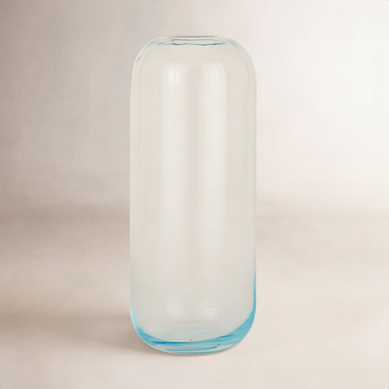 Aurora Handmade Glass Table Vase, 12.5" H x 5" W x 5" D, Sky