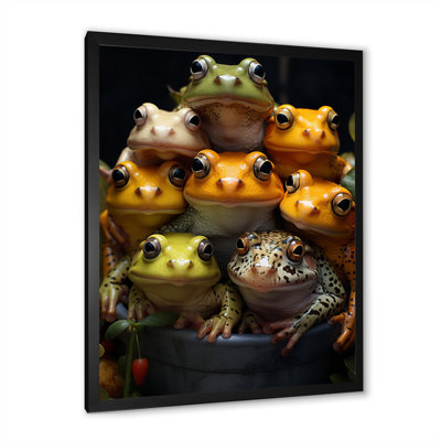 «Maecyn Animal Frog Family III», reproduction sur toile encadrée
