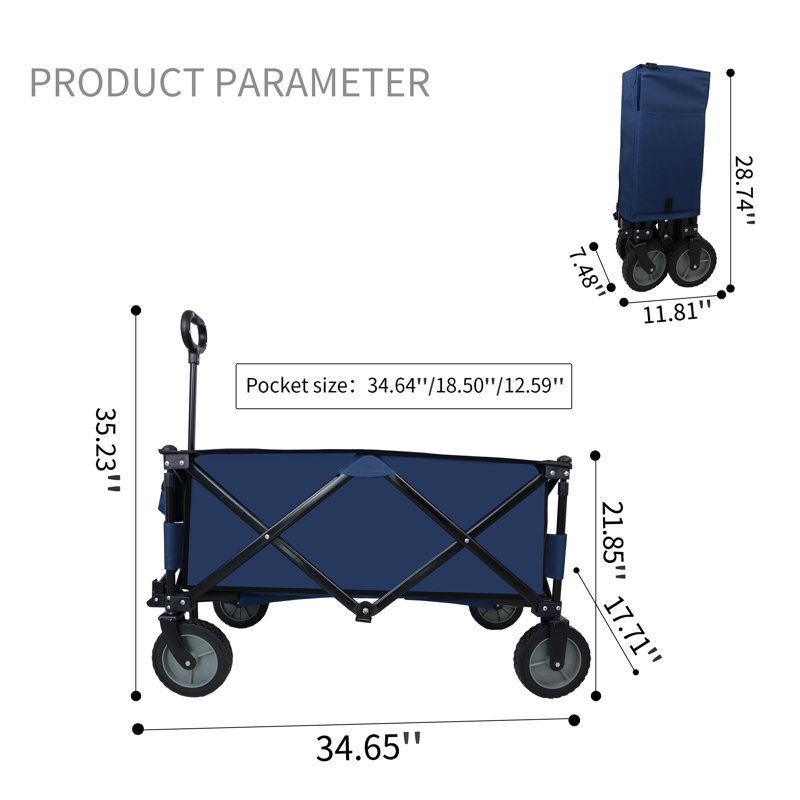Heavy Duty Collapsible Folding Beach Utility Wagon Cart