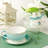 Bone China Blue Teapot And Server Set For One, Teapot Cup And Saucer Set