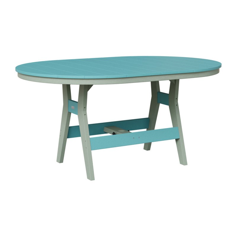 Table de bar berlinoise Berlin, 38.87" H x 64" W x 44" D, Écume de mer, écume de mer, Bleu Aruba