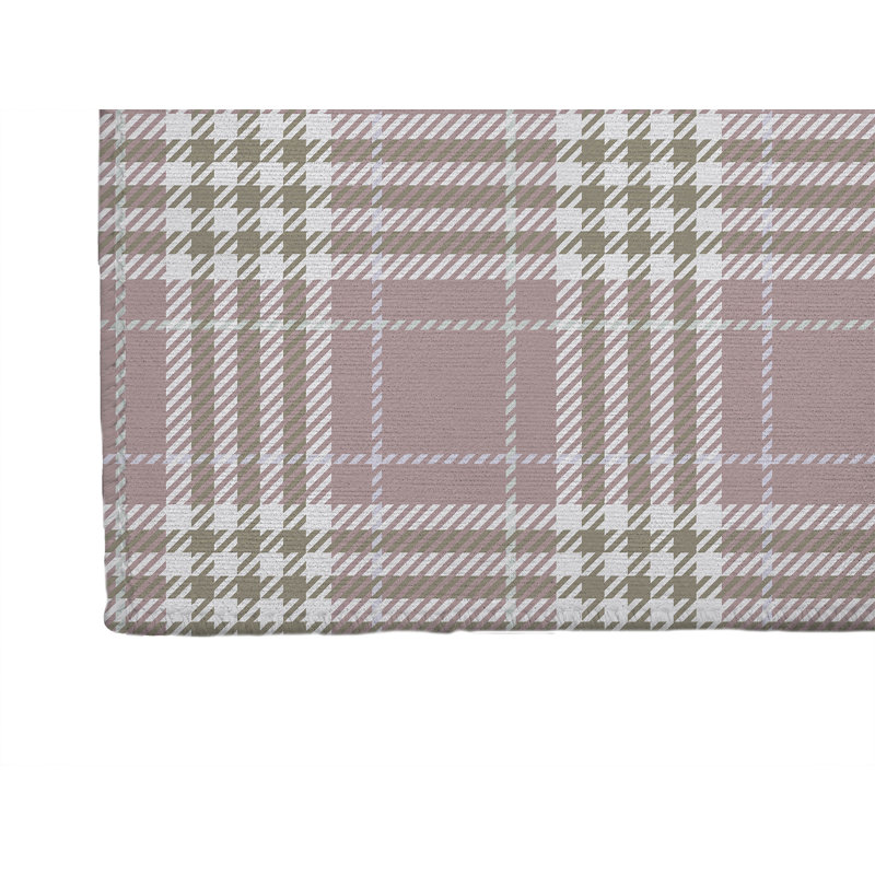 Christopher Plaid Kids Play Mat, Rose, Rectangle 3' x 5'