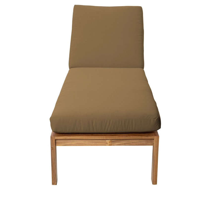 Venice Outdoor Teak Chaise Lounge, Cocoa