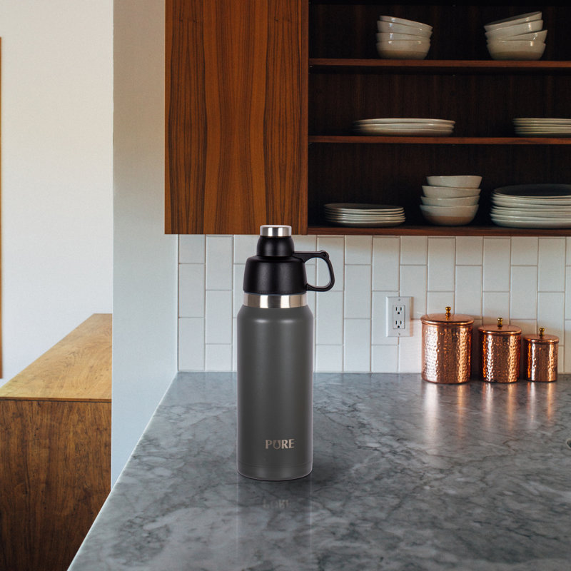 Grande tasse de voyage en acier inoxydable 43 oz de marque thermo-cantine, Gris