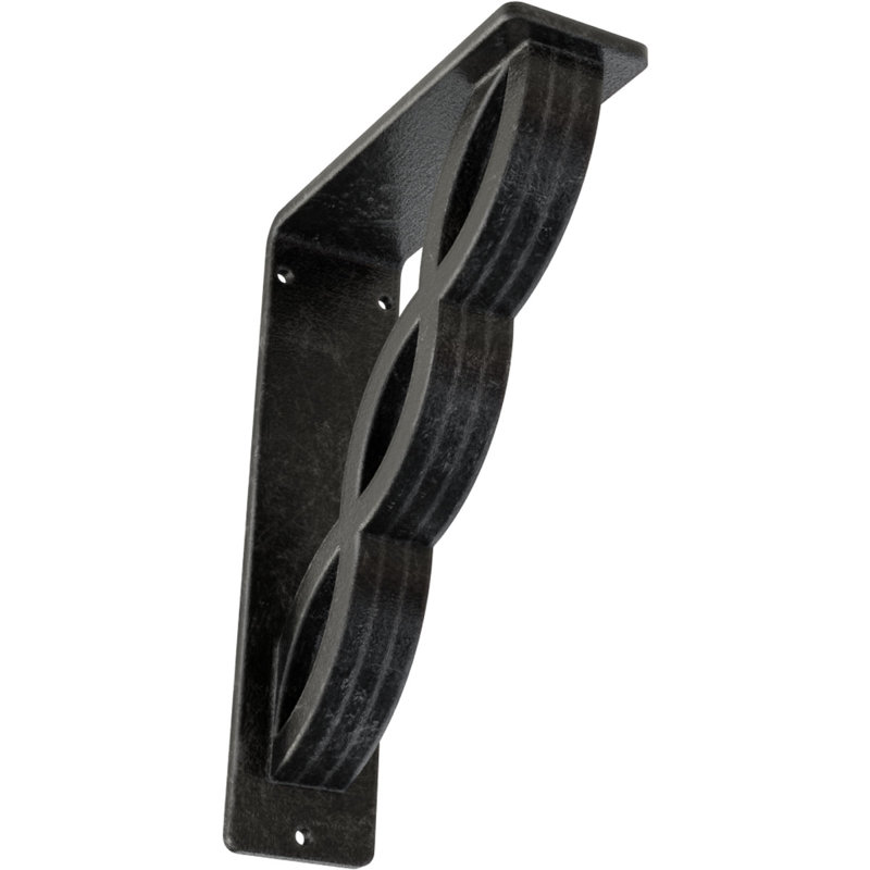 Support en fer forgé, Argent antique, H 8 po x l 2 po x P 5,5 po