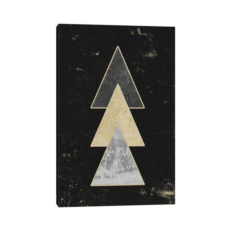 Abstract Gold Geometric Triangles Modern Abstract Art III by Nature Magick - Gallery-Wrapped Canvas Giclée on Canvas