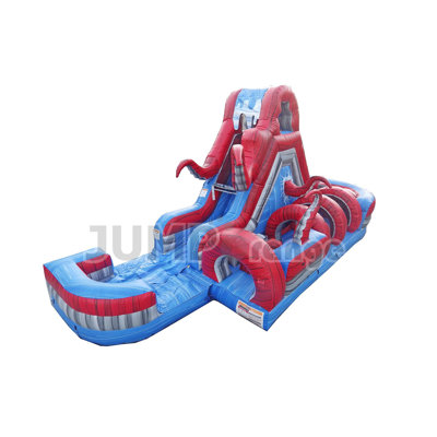 JumpOrange Ocean Battle Water Slide and Obstacle Course (with Blower and Pool), Left Side