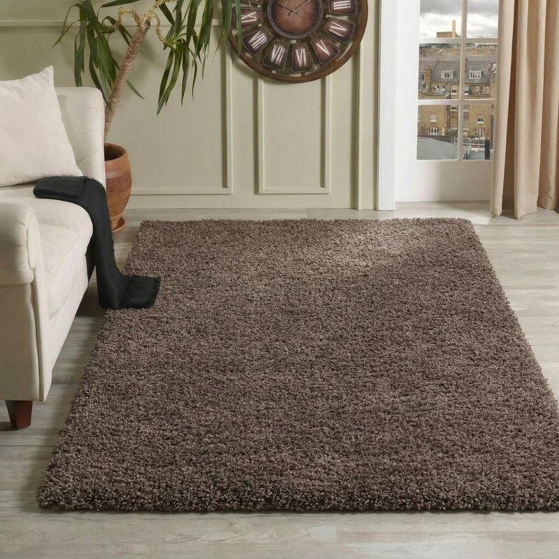 Esterly Shaggy Taupe Rug, Rectangle 120 x 170cm